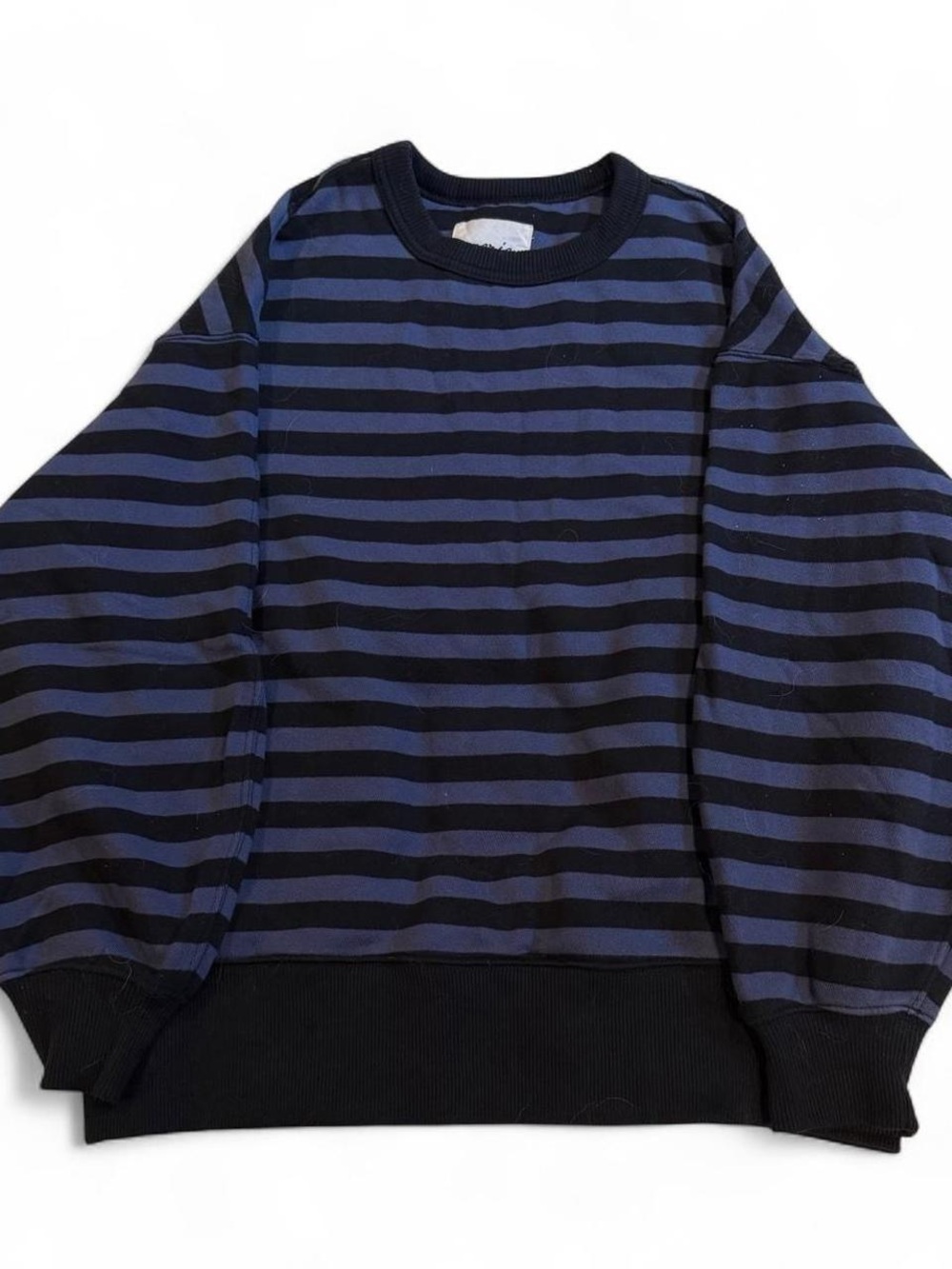 Aerie Go To Black and Blue Striped Sweater